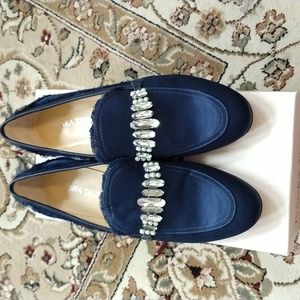 Authentic Ivanka Trump Satin Blue Loafers